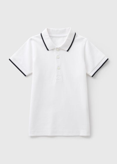 Boys White Casual Polo Shirt (1-7yrs)