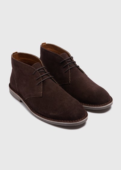 Brown Faux Suede Desert Boots