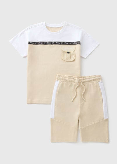 Boys Stone Taped T-Shirt & Shorts Set (7-15yrs)