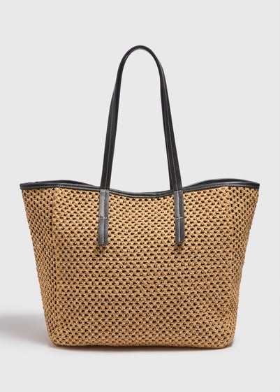 Natural Straw Beach Tote Bag