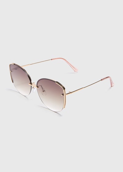 Gold Frameless Cat Eye Sunglasses