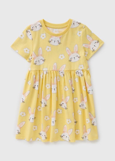 Girls Yellow Bunny Dress (1-7yrs)