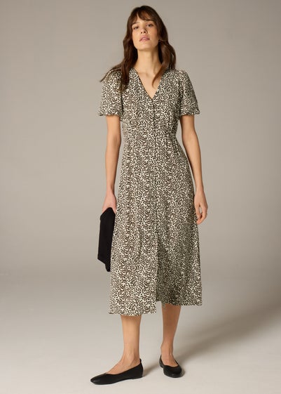 Et Vous Stone Animal Spot Midi Tea Dress