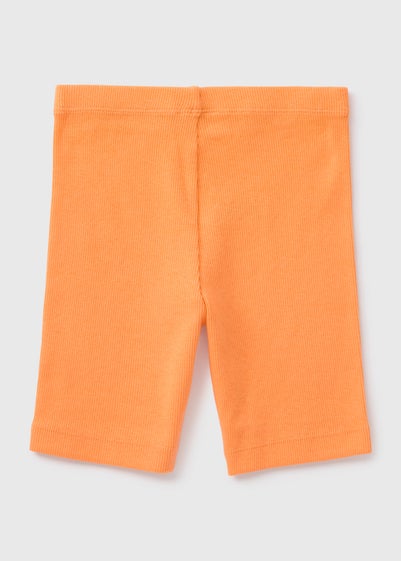 Girls Orange Cycle Shorts (1-7yrs)