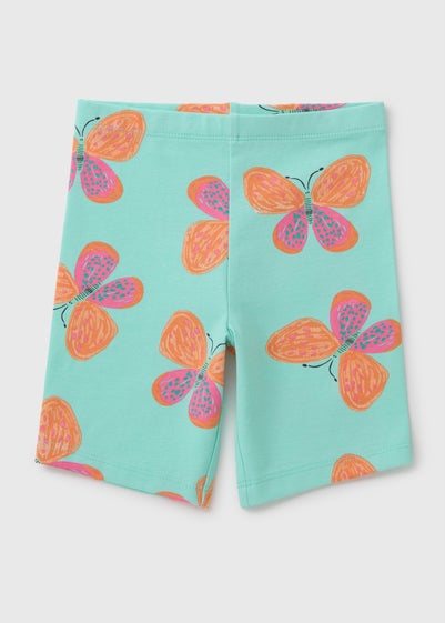 Girls Turquoise Butterfly Cycling Shorts (1-7yrs)