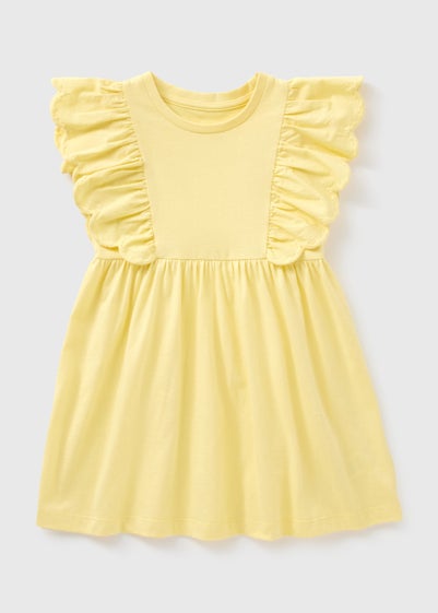 Girls Lemon Frill Trim Dress (1-7yrs)