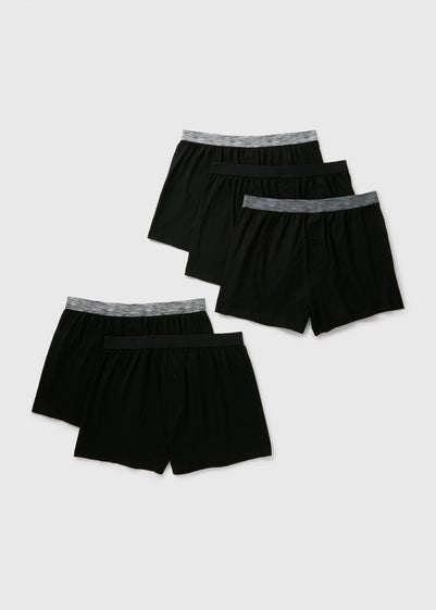 5 Pack Black Loose Fit Boxers