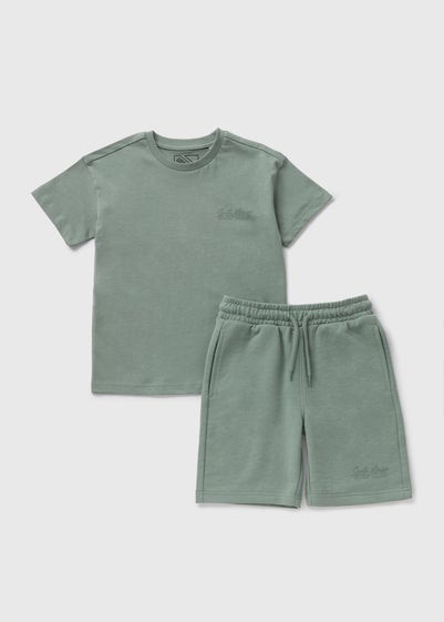 Boys Green T-Shirt & Shorts Set (7-15yrs)