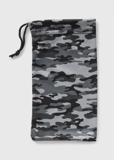 Boys Grey Camo Sunglasses Pouch