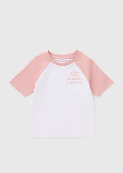 Girls Pink Raglan T-Shirt (7-15yrs) - Age 7 Years