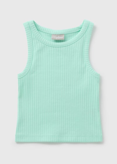 Girls Turquoise Ribbed Vest (7-15yrs)