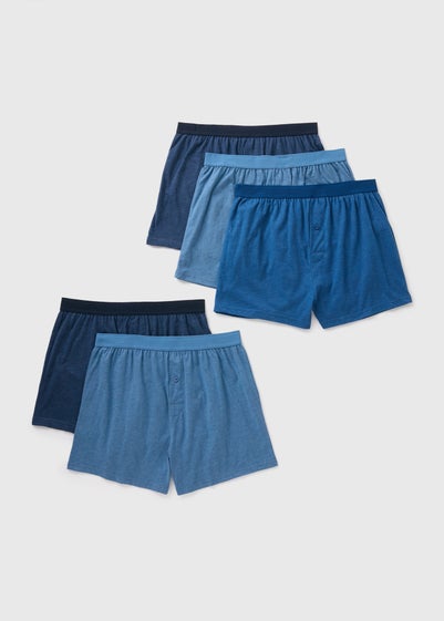 5 Pack Blue Loose Fit Boxers