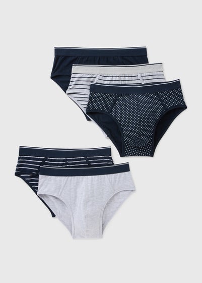 5 Pack Navy Mono Briefs