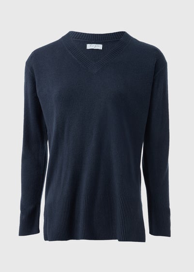 Navy Super Soft V-Neck Jumper