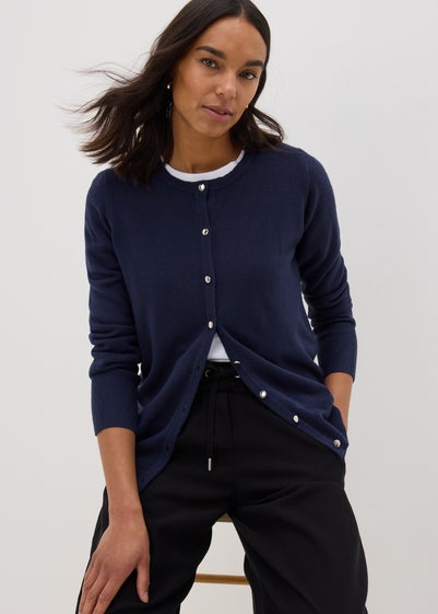 Navy Crew Neck Cardigan