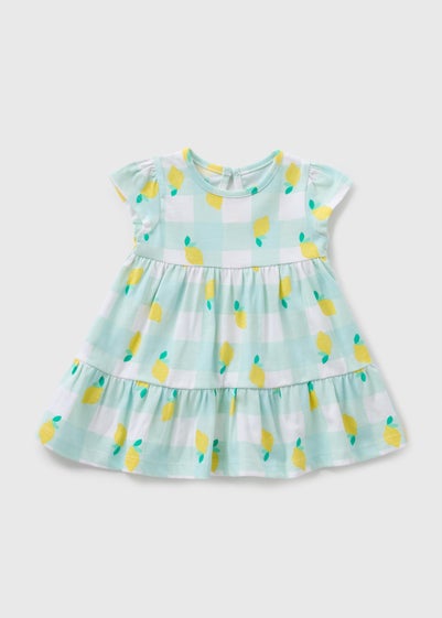 Baby Green Check Lemon Dress (Newborn-23mths)