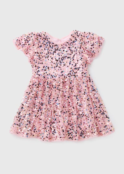 Girls Pink Sequin Dress (1-7yrs)