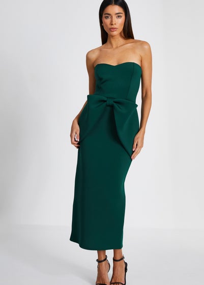 Quiz Green Bow Midaxi Dress