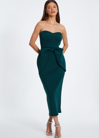 Quiz Green Bow Midaxi Dress