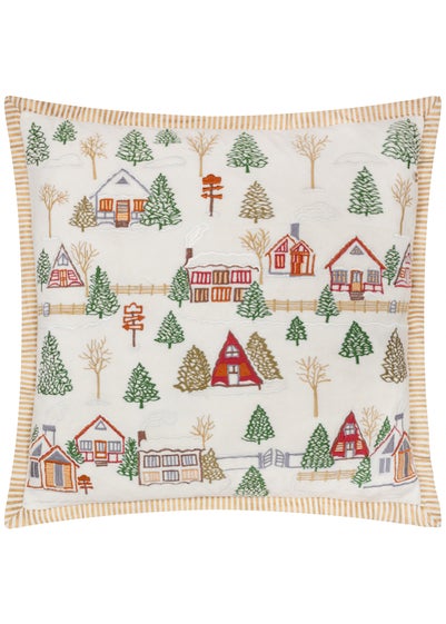 Paoletti Winter Ski Lodges Filled Cushion (50cm x 50cm)