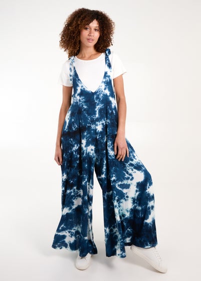 Blue Vanilla Navy Tie Dye Wide Leg Jumpsuit