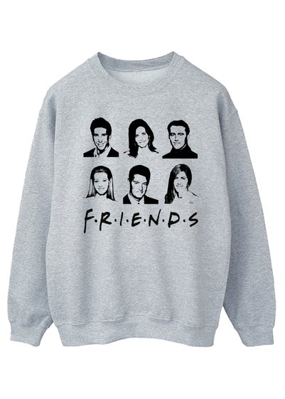 Friends Faces Heather Grey Sweatshirt