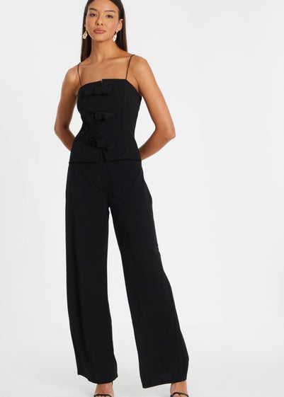 Quiz Black Bow Detail Jumpsuit