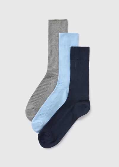 3 Pack Multicolour Ribbed Socks