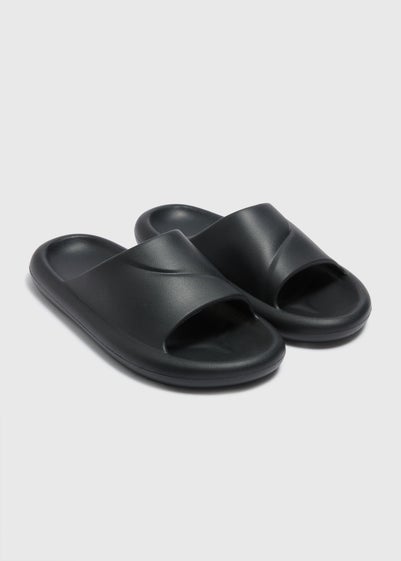 Boys Black Sliders (Older 1-13yrs)