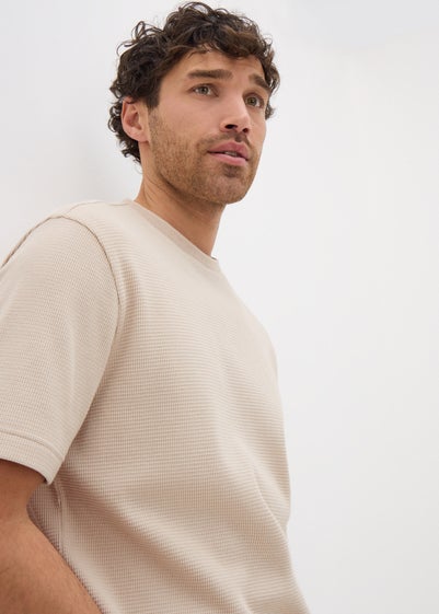 Stone Waffle Textured T-Shirt