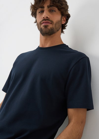Navy Textured T-Shirt