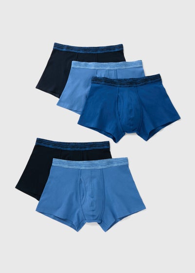 5 Pack Blue Keyhole Boxers