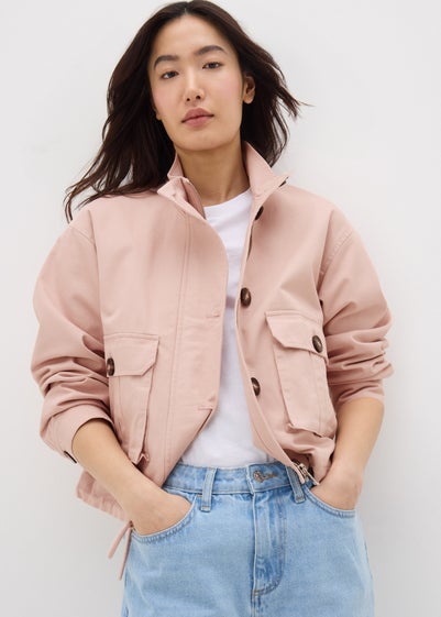 Pink Utility Cropped Jacket