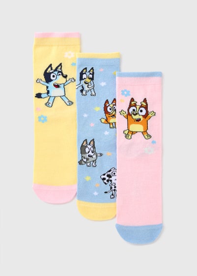 3 Pack Bluey Multicolour Socks (Younger 6-Older 6.5)