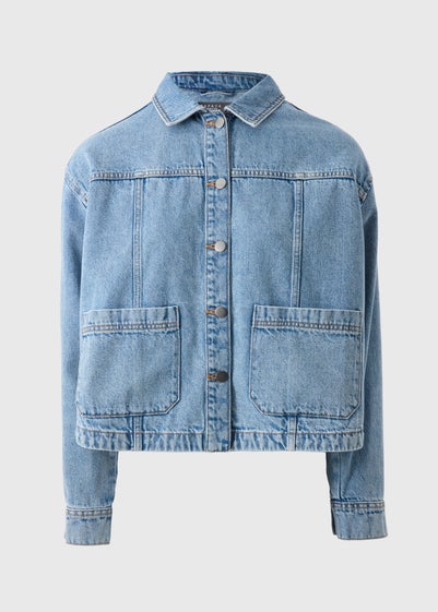 Blue Mid Wash Denim Shacket