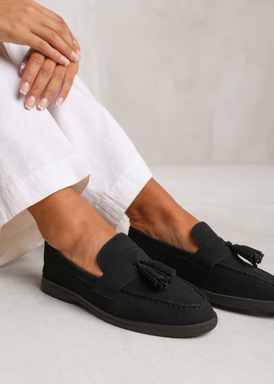 Where's That From Black Kenya Wide Fit Slip On Loafers