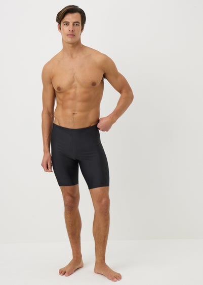 Black Knee Length Swim Shorts