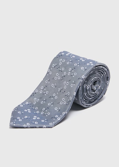 Taylor & Wright Blue Floral Print Tie