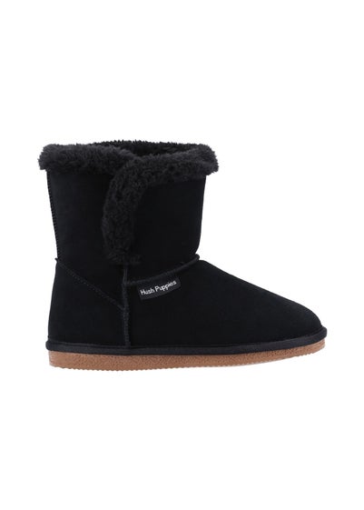 Hush Puppies Black Ashleigh Slipper Bootie