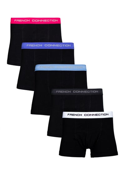 French Connection Black/Blue Cotton Boxers (Pack of 5)