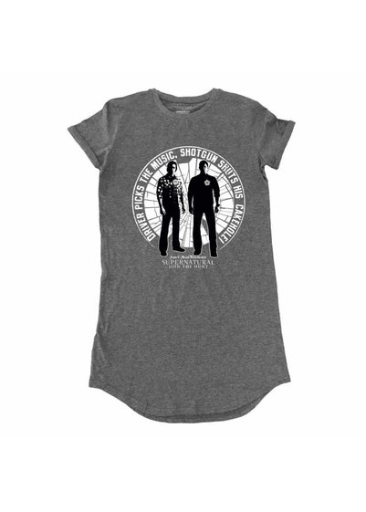 Supernatural Dark Grey Pick The Music T-Shirt Dress