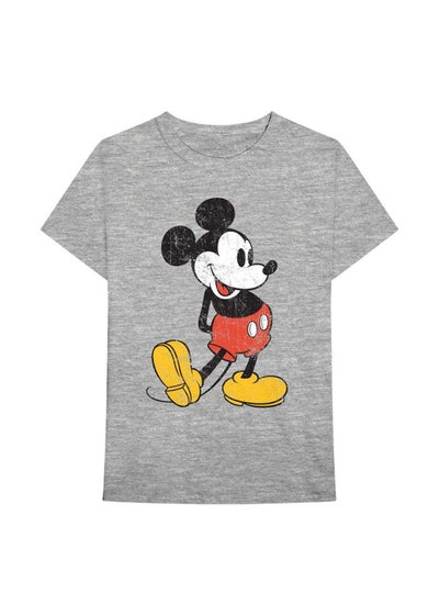 Disney Grey Mickey Mouse Vintage Cotton T-Shirt