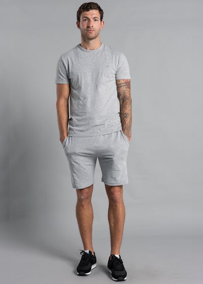 French Connection Light Grey Cotton Embossed T-Shirt and Short Set