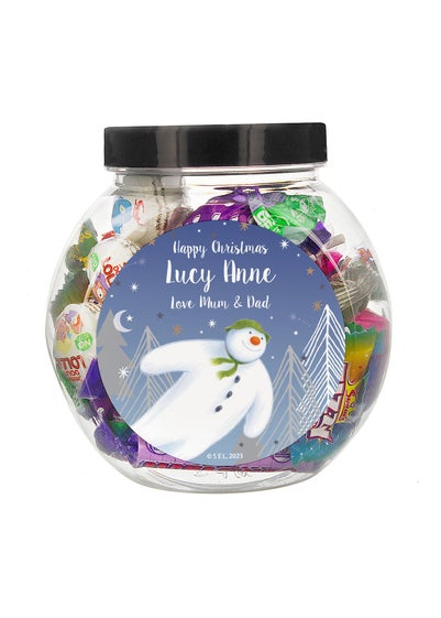 Personalised Memento Company Clear The Snowman Magical Adventure Sweet Jar