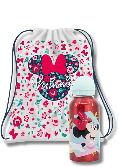 Disney Pink Minnie Aluminium Bottle Insulated Lunch Bag Set