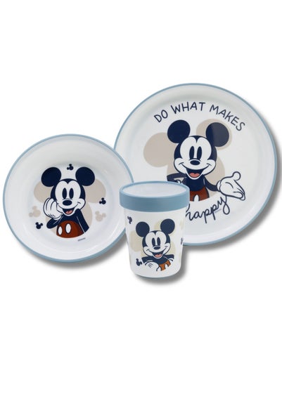 Disney Blue Mickey Mouse Non Slip Dinner Set Box 3pcs