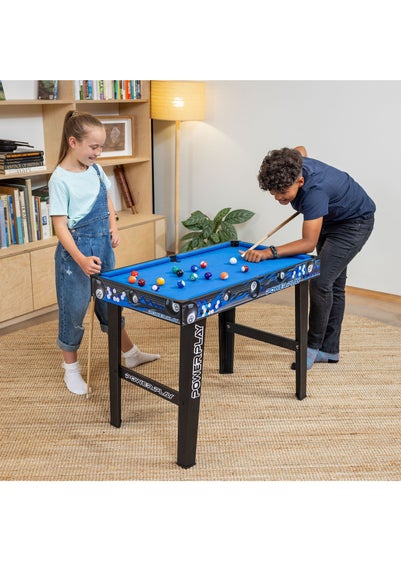 Power Play Black/Blue Stand Up Pool Games Table (3ft)