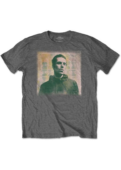 Oasis Liam Gallagher Charcoal Grey Monochrome Cotton T-Shirt