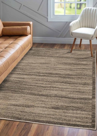 Homemaker Freya Texture Border Taupe Rug