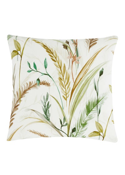 RHS Natural Ornamental Grasses Shower Proof Outdoor Cotton Cushion (43x43cm)